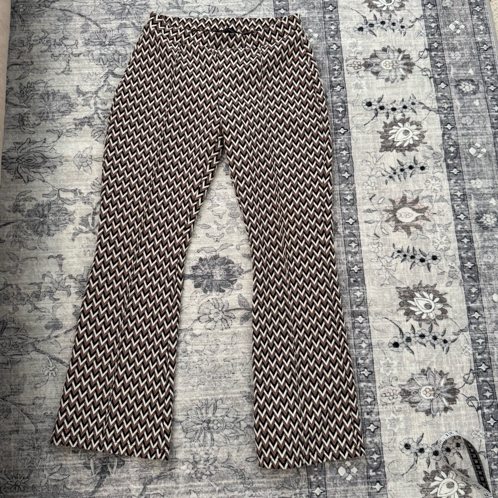 Zara Trafaluc Chevron Cropped Flares Size Small